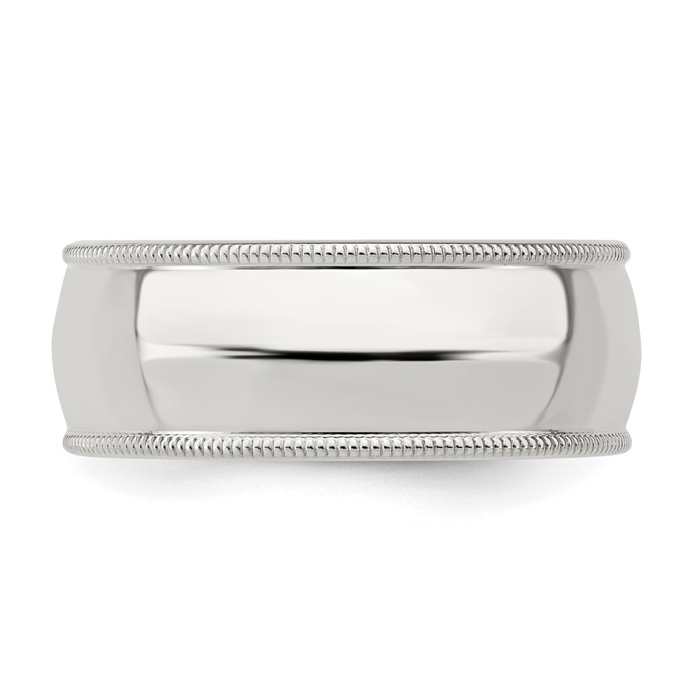 Sterling Silver 8mm Comfort Fit Half Round Milgrain Size 6 Band (QCFM080-6)