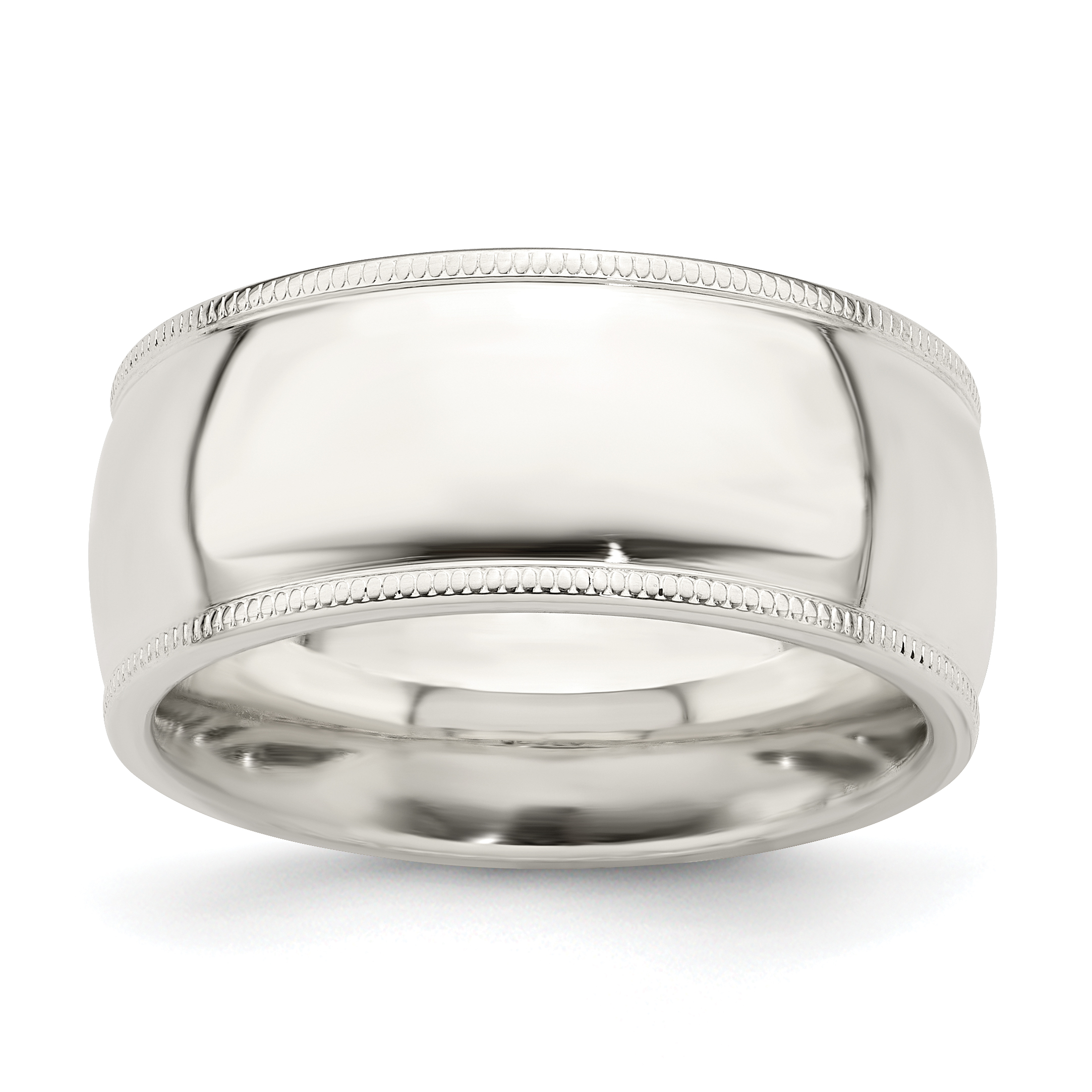 Sterling Silver 9mm Comfort Fit Half Round Milgrain Size 5.5 Band (QCFM090-5.5)