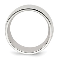 Sterling Silver 10mm Comfort Fit Half Round Milgrain Band view 2