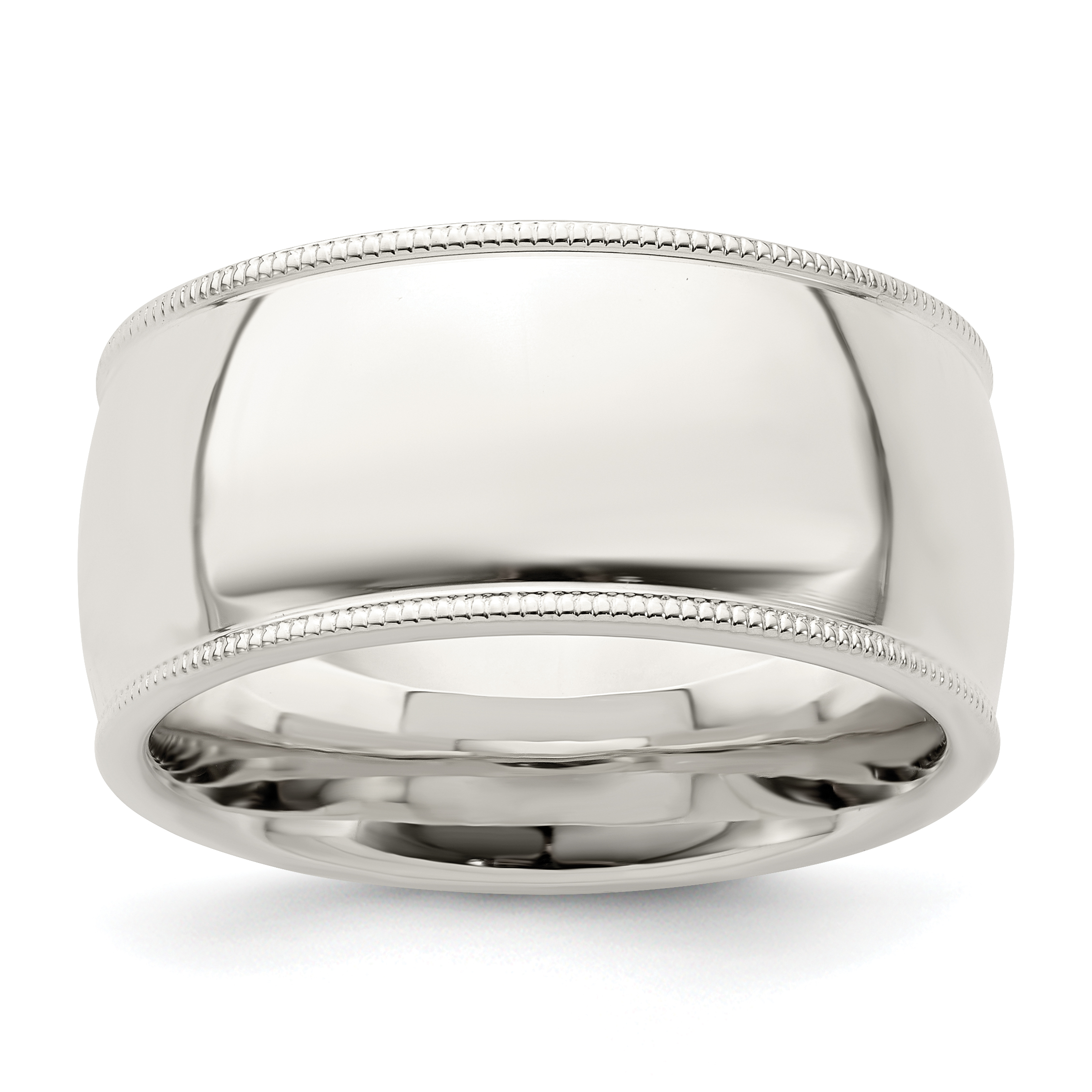 Sterling Silver 10mm Comfort Fit Half Round Milgrain Size 7 Band (QCFM100-7)