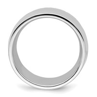 Sterling Silver Rhodium-plated 10mm Comfort Fit Milgrain Band view 2