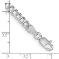 Sterling Silver 4.25mm Solid Double Link Charm Bracelet - 6in view 4