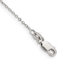 Sterling Silver 1mm Cable Chain Anklet view 1