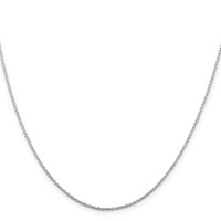 Sterling Silver Rhodium-plated 1mm Cable Chain view 2