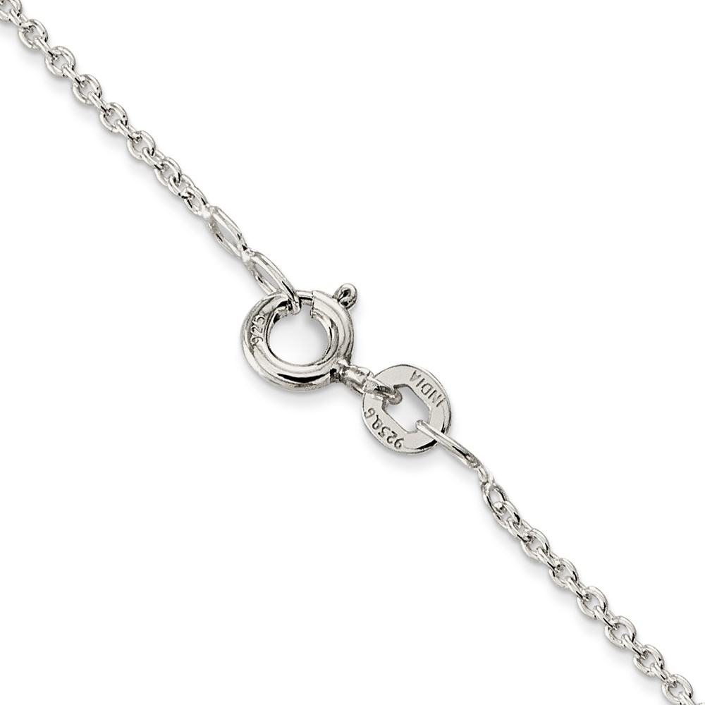 Sterling Silver Rhodium-plated 1mm Cable Chain (QCL030R-14)