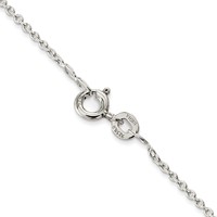 Sterling Silver Rhodium-plated 1mm Cable Chain view 3