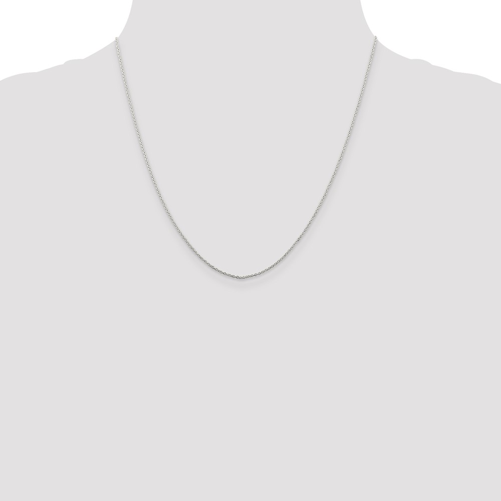 Sterling Silver Rhodium-plated 1mm Cable Chain (QCL030R-20)