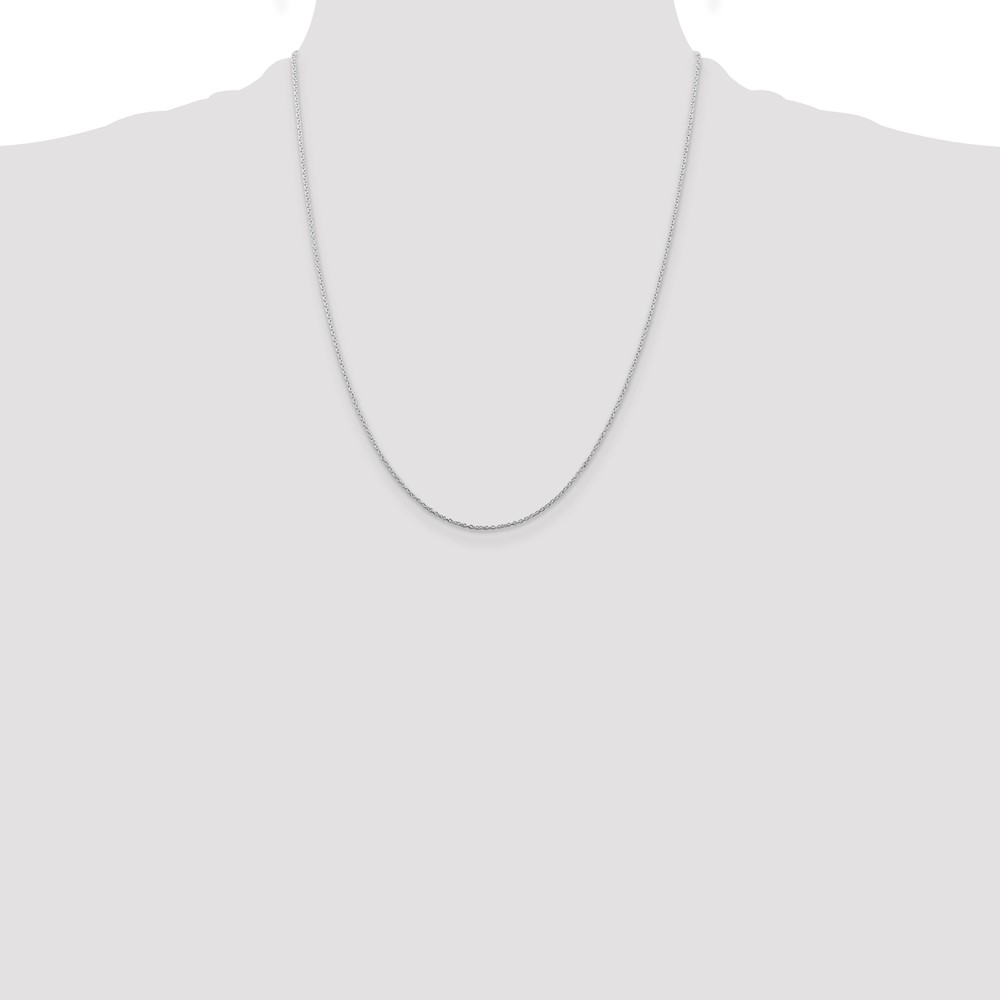 Sterling Silver Rhodium-plated 1mm Cable Chain w/4in ext. (QCL030RH-22)