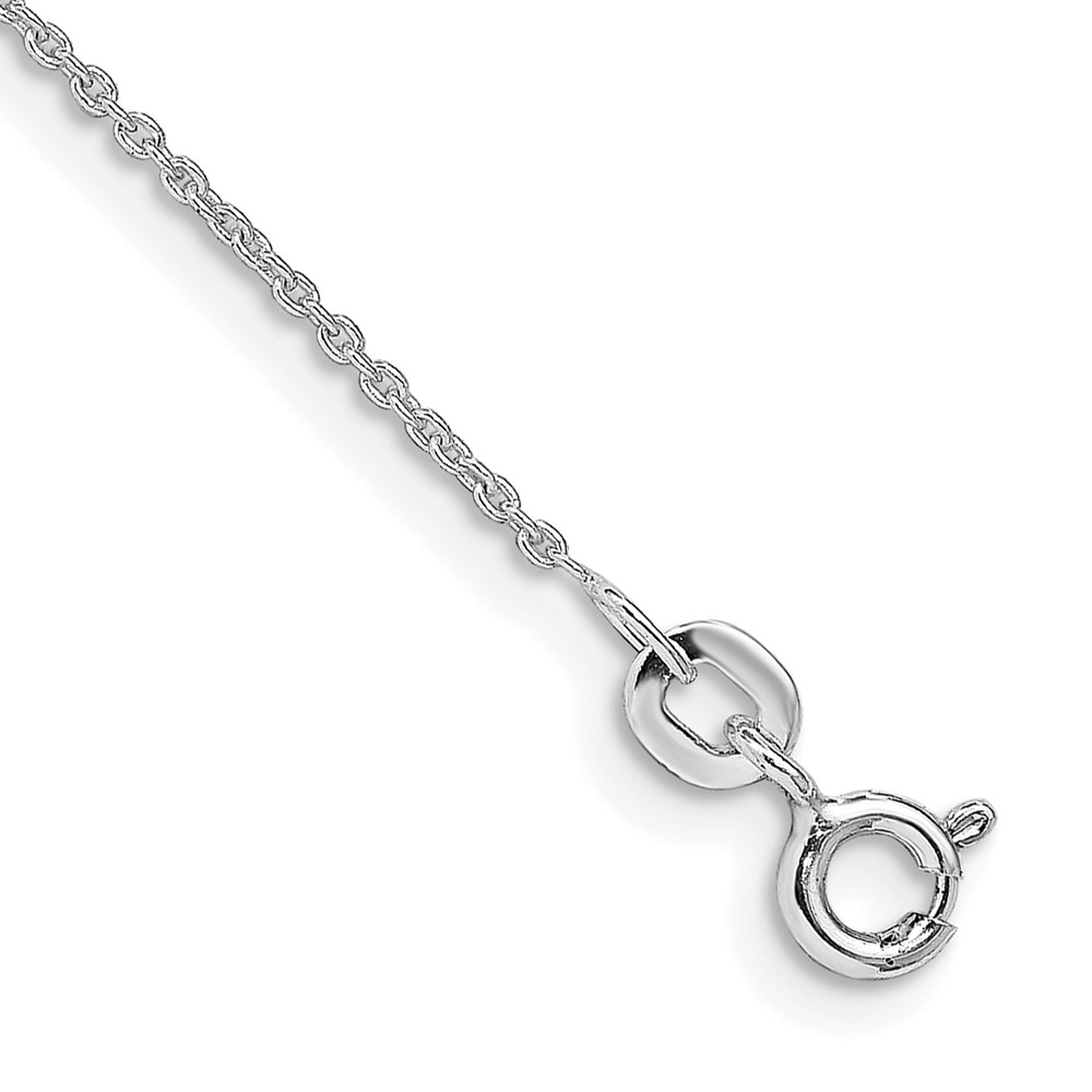 Sterling Silver Rhodium-plated 1mm Cable Chain Anklet (QCL030R-9)