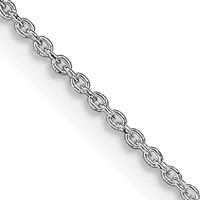 Sterling Silver Rhodium-plated 1mm Cable Chain view 1