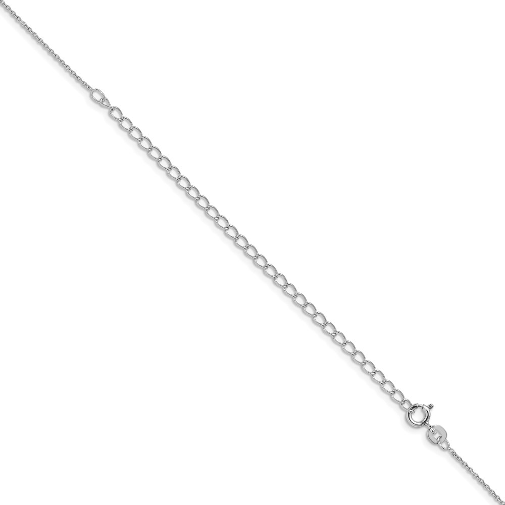 Sterling Silver Rhodium-plated 1mm Cable Chain w/4in ext. (QCL030RH-22)