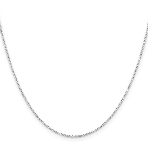 Sterling Silver Rhodium-plated 1.25mm Cable Chain with a 2 inch extention