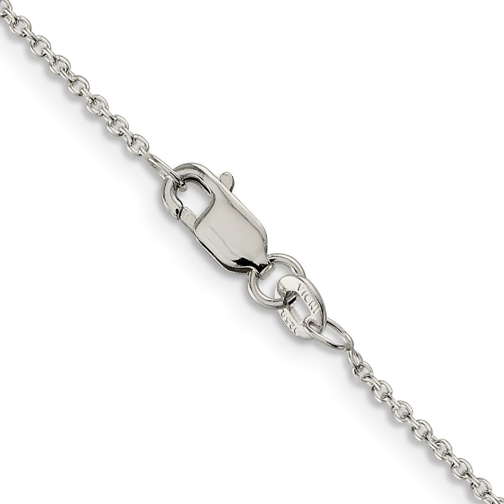 Sterling Silver Rhodium-plated 1.25mm Cable Chain (QCL035R-30)