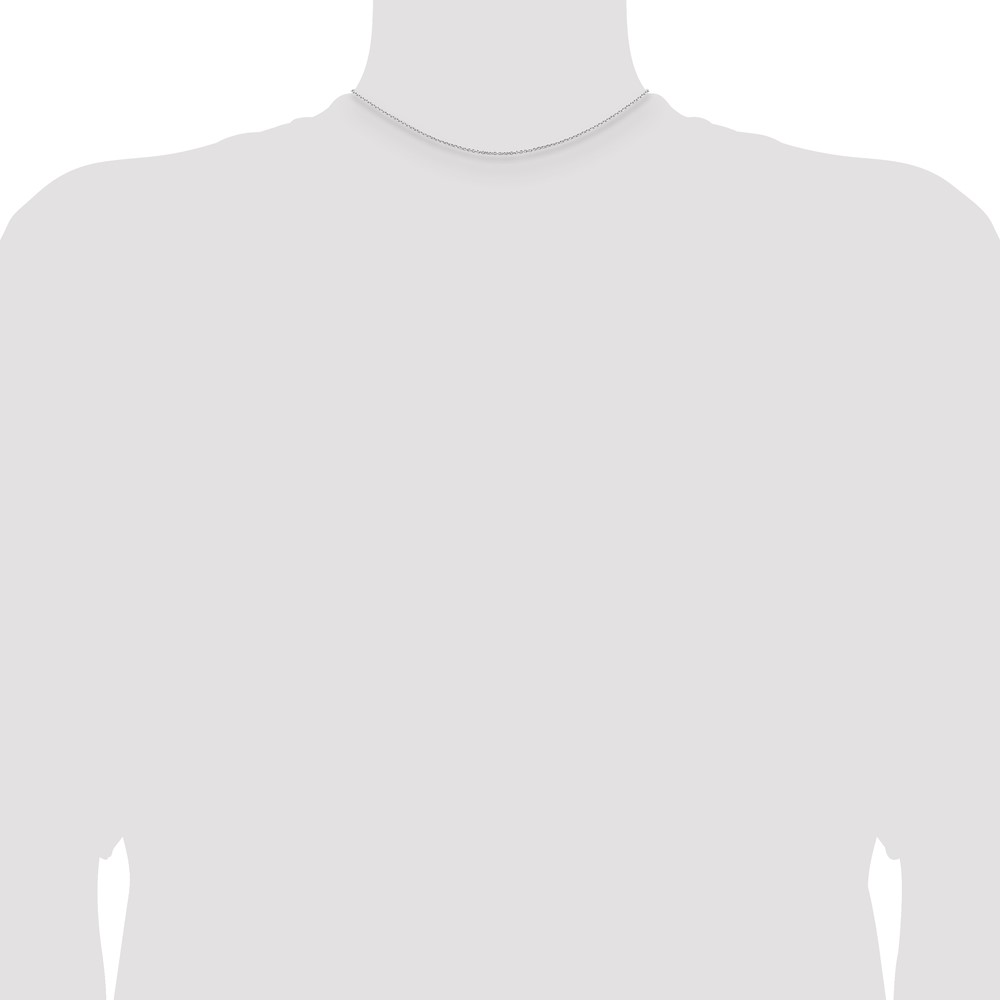 Sterling Silver Rhodium-plated 1.25mm Cable Chain (QCL035R-14)