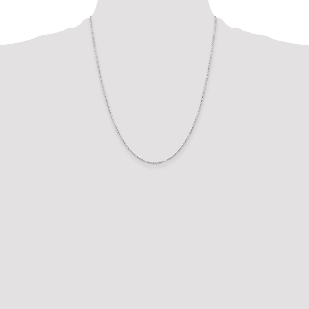 Sterling Silver Rhodium-plated 1.25mm Cable Chain with a 4 inch extention (QCL035RH-22)