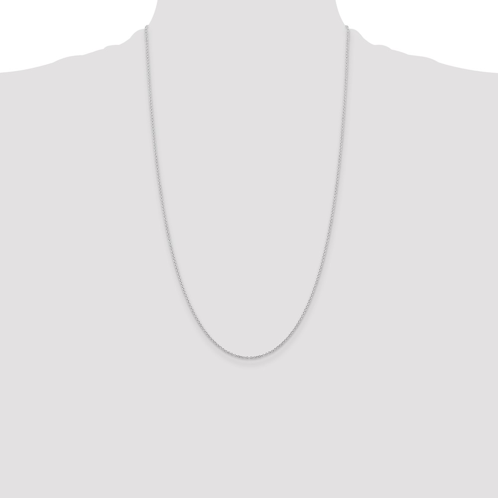Sterling Silver Rhodium-plated 1.25mm Cable Chain (QCL035R-26)