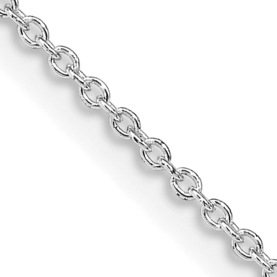 Sterling Silver Rhodium-plated 1.25mm Cable Chain with a 2 inch extention