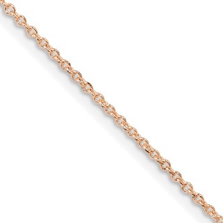 Sterling Silver 1.25mm Cable Chain Rose Gold Plated