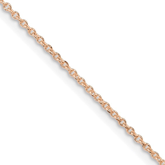 Sterling Silver 1.25mm Cable Chain Rose Gold Plated