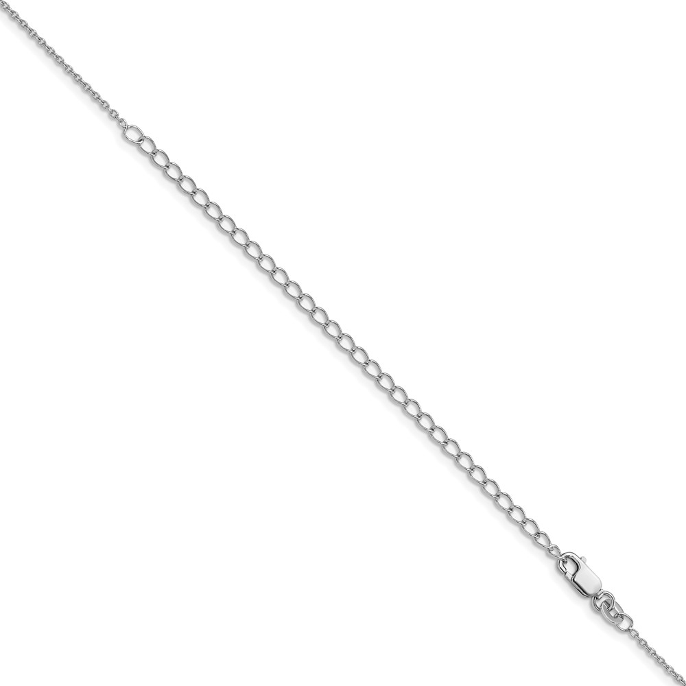 Sterling Silver Rhodium-plated 1.25mm Cable Chain with a 4 inch extention (QCL035RH-22)