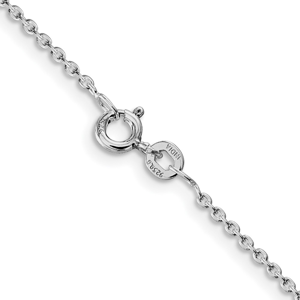 Sterling Silver Rhodium-plated 1.5mm Cable Chain (QCL040R-16)