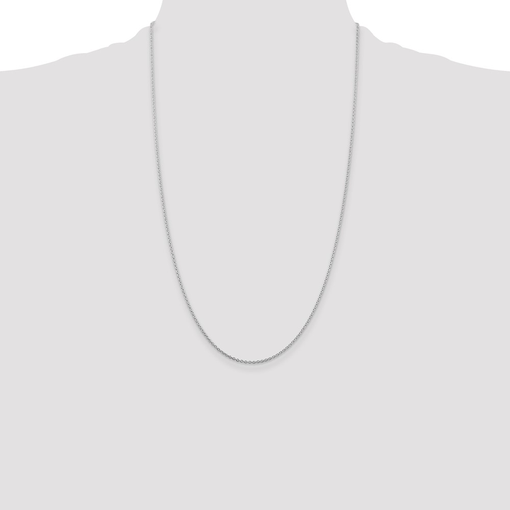 Sterling Silver Rhodium-plated 1.5mm Cable Chain (QCL040R-26)