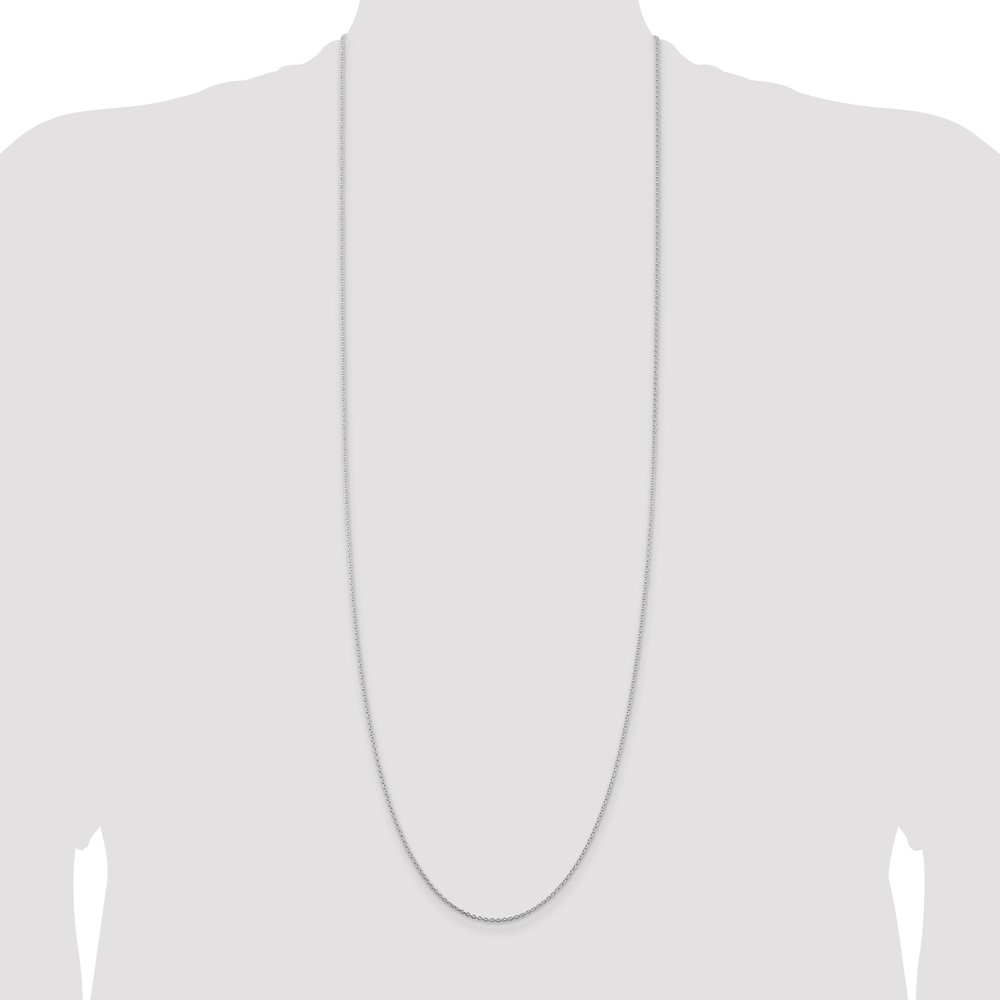 Sterling Silver Rhodium-plated 1.5mm Cable Chain (QCL040R-36)