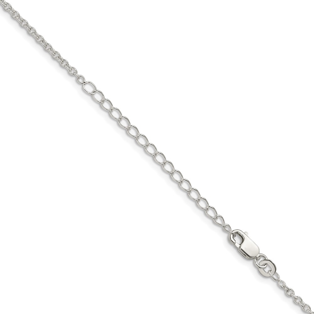 Sterling Silver 1.95mm Cable Chain w/2in ext. (QCL050E-18)