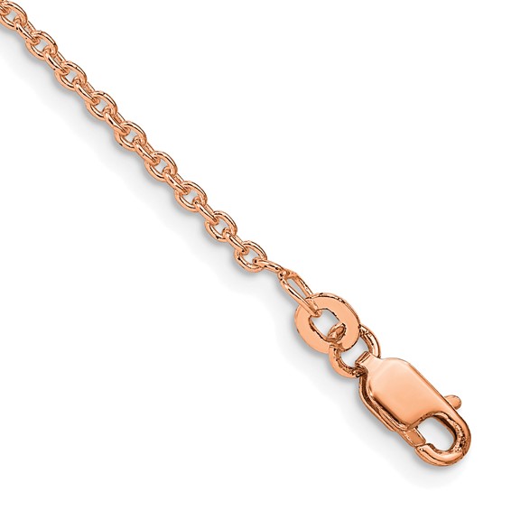 Pink Gold-plated Sterling Silver 1.95mm Cable Chain