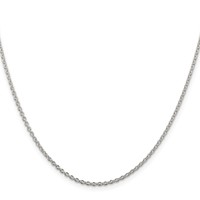 Sterling Silver Rhodium-plated 1.95mm Cable Chain view 2