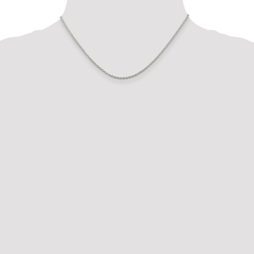 Sterling Silver Rhodium-plated 1.95mm Cable Chain (QCL050R-16)