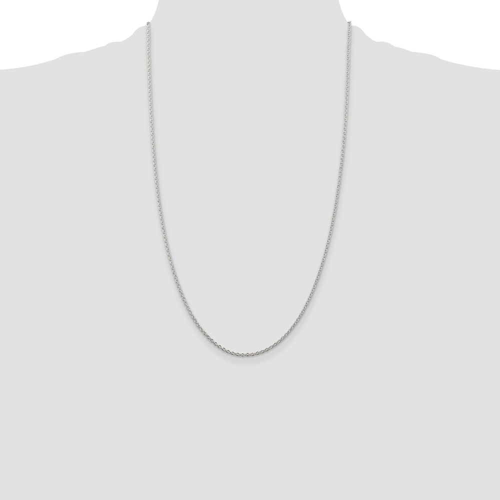 Sterling Silver Rhodium-plated 1.95mm Cable Chain (QCL050R-26)