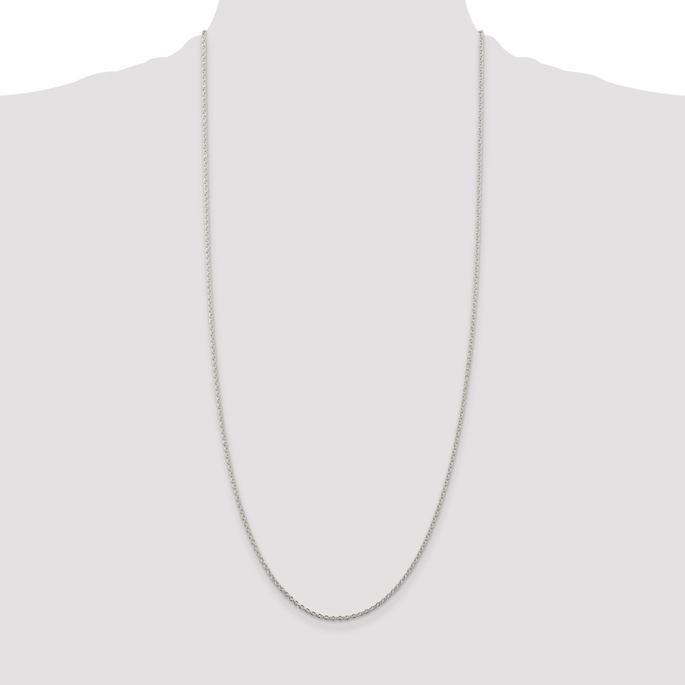 Sterling Silver Rhodium-plated 1.95mm Cable Chain (QCL050R-30)