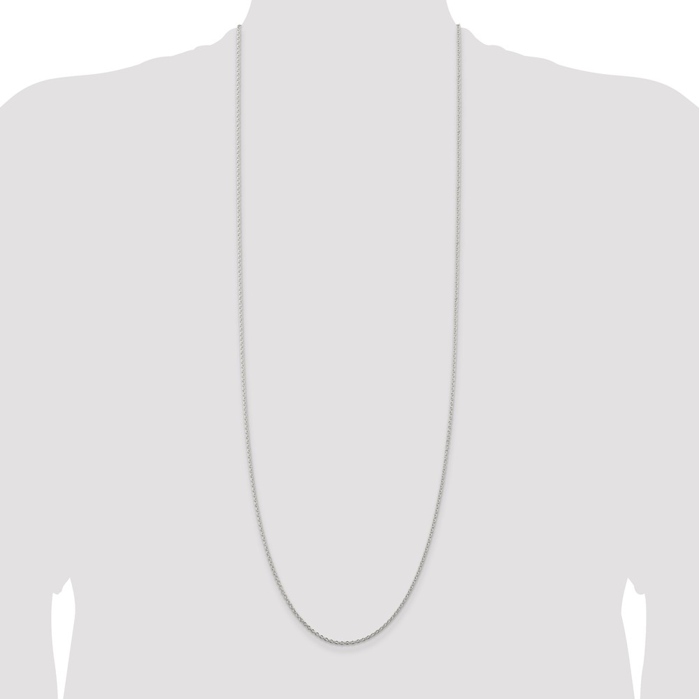 Sterling Silver Rhodium-plated 1.95mm Cable Chain (QCL050R-36)