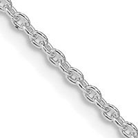 Sterling Silver Rhodium-plated 1.95mm Cable Chain view 1