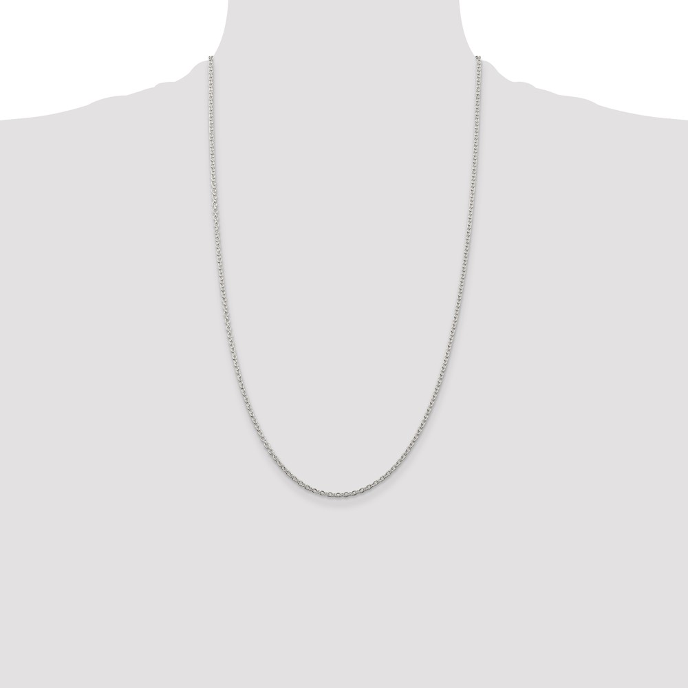 Sterling Silver 2.25mm Cable Chain (QCL060-26)