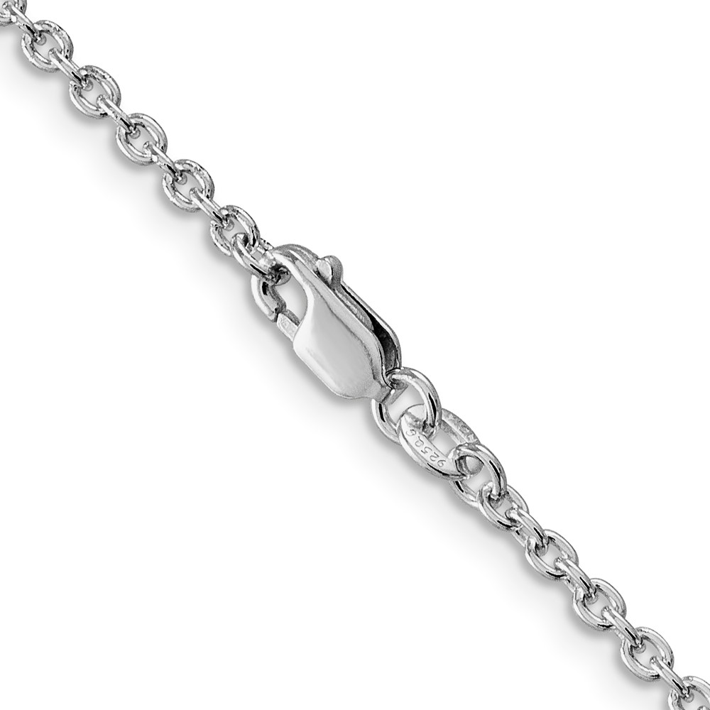 Sterling Silver Rhodium-plated 2.25mm Cable Chain (QCL060R-24)