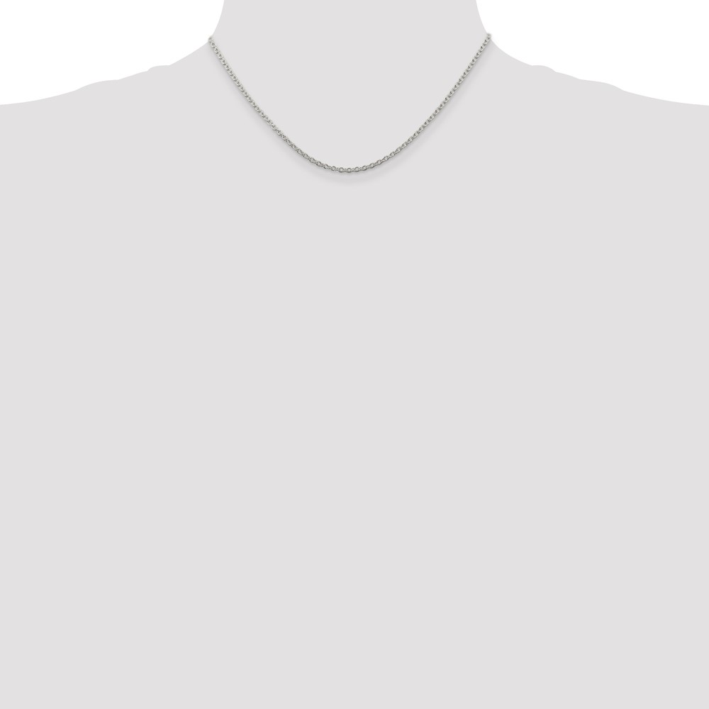 Sterling Silver Rhodium-plated 2.25mm Cable Chain (QCL060R-16)
