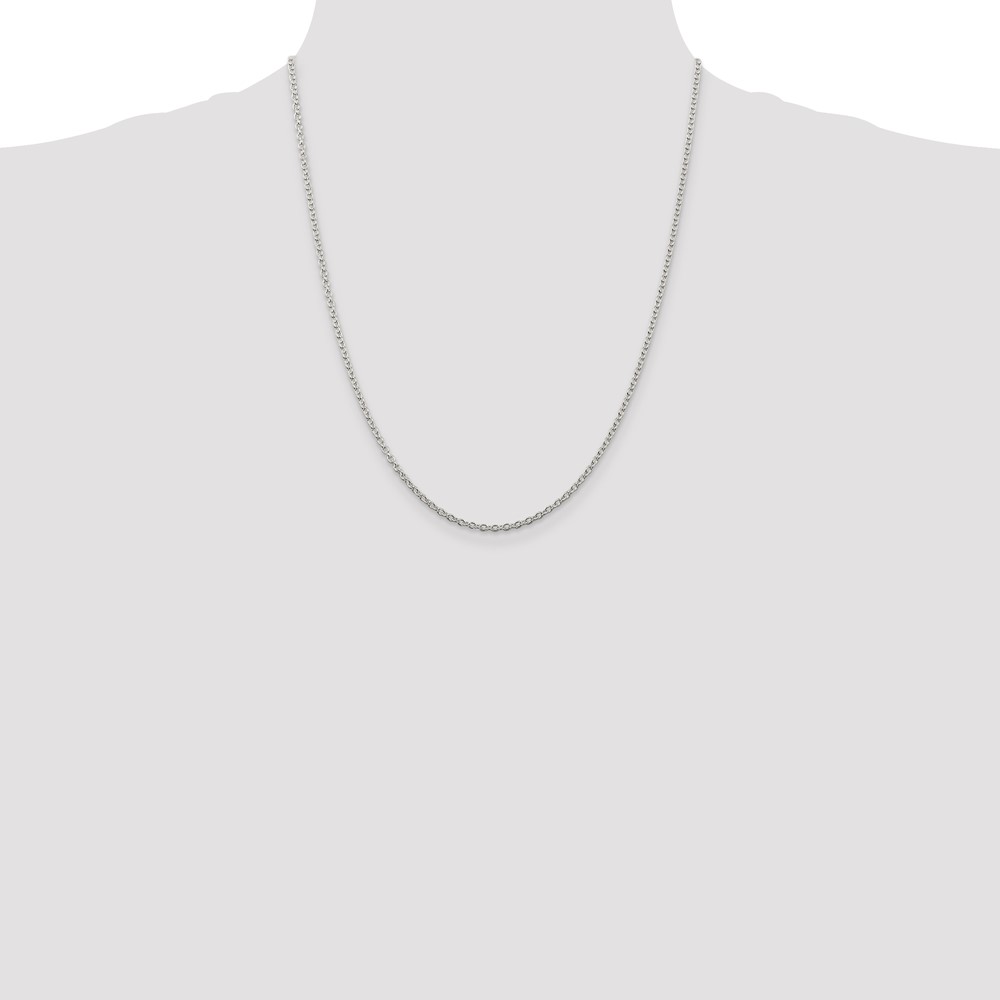 Sterling Silver Rhodium-plated 2.25mm Cable Chain (QCL060R-22)