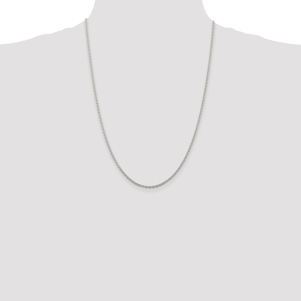 Sterling Silver Rhodium-plated 2.25mm Cable Chain (QCL060R-24)