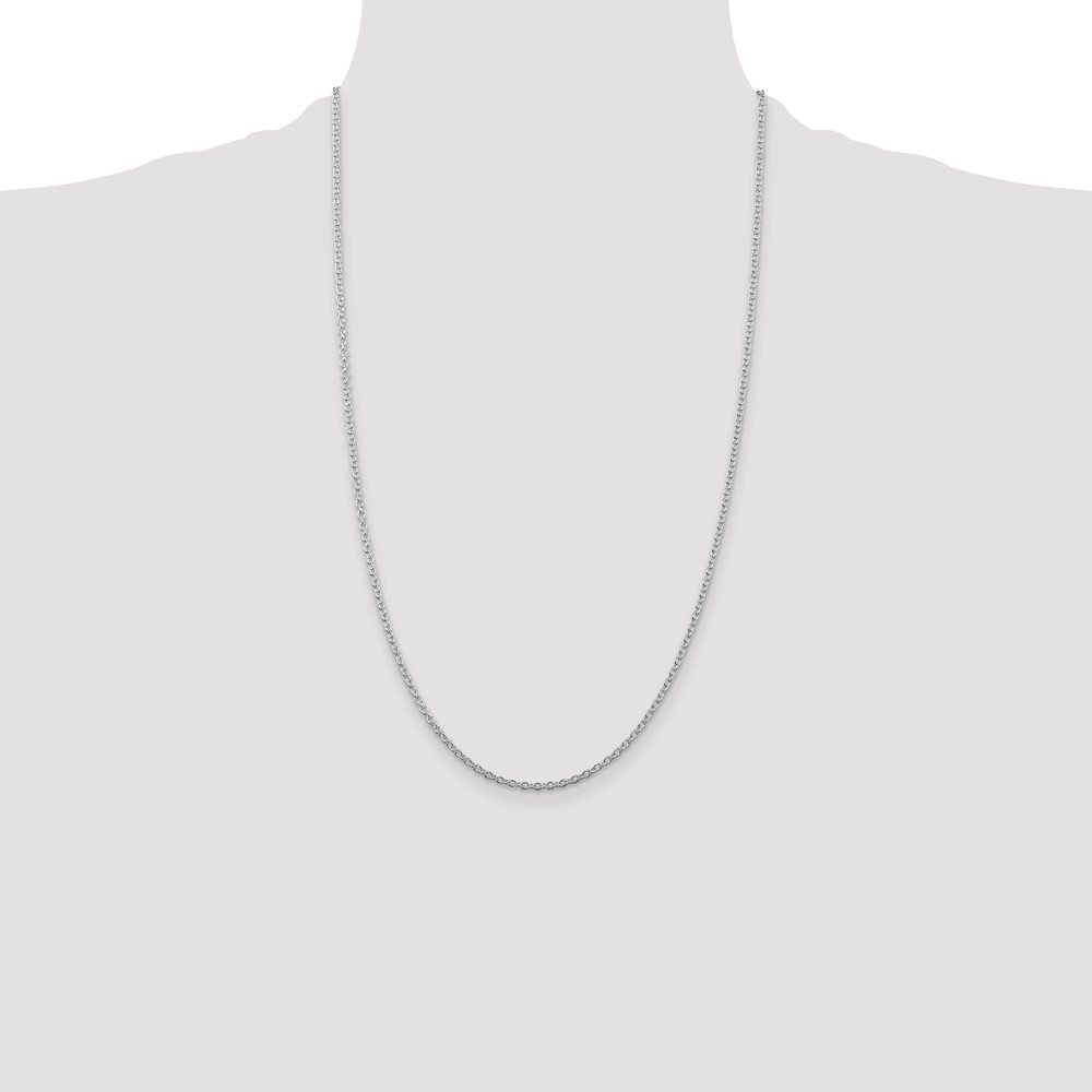Sterling Silver Rhodium-plated 2.25mm Cable Chain (QCL060R-26)