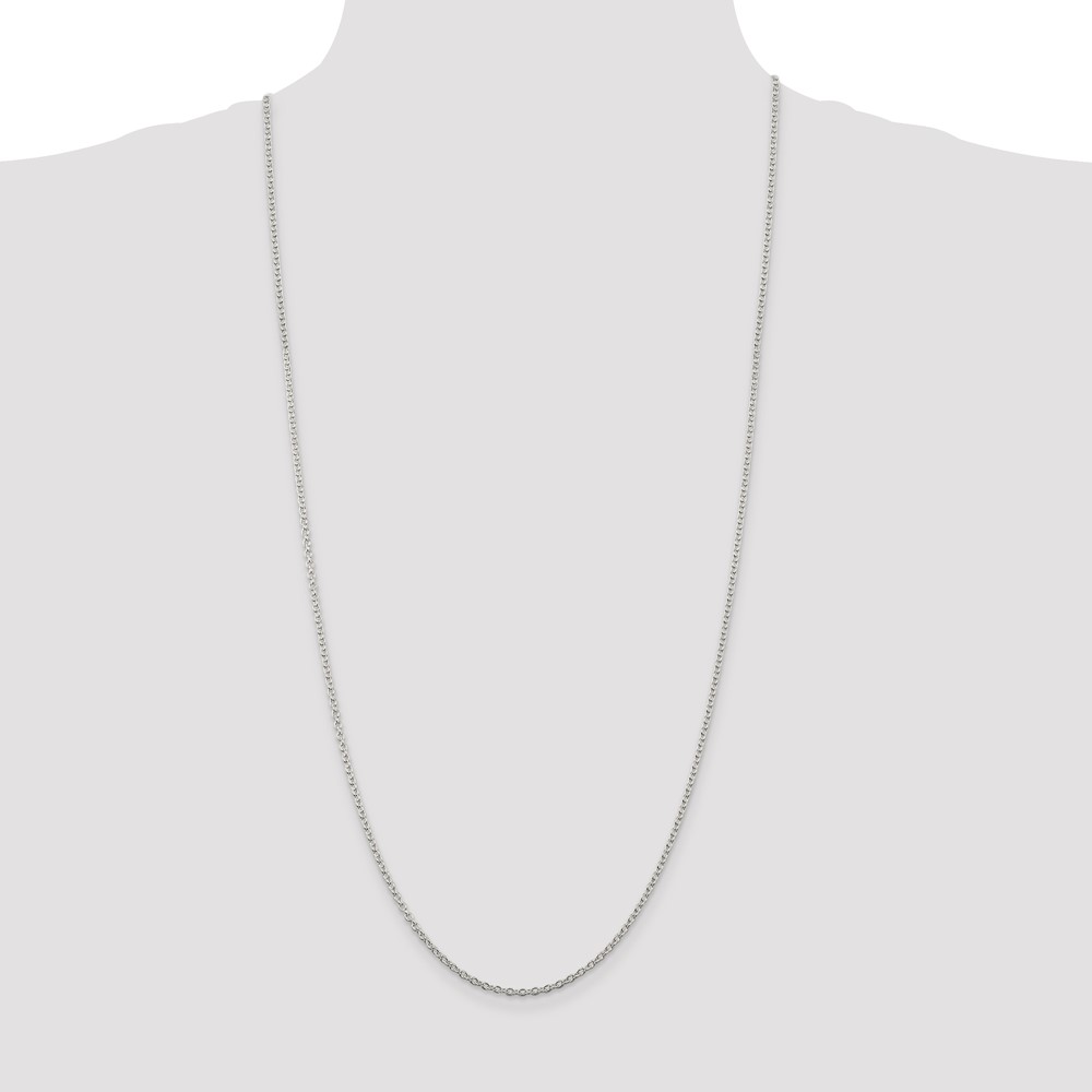 Sterling Silver Rhodium-plated 2.25mm Cable Chain (QCL060R-30)