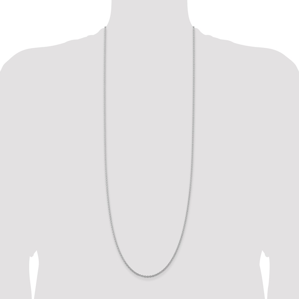 Sterling Silver Rhodium-plated 2.25mm Cable Chain (QCL060R-36)
