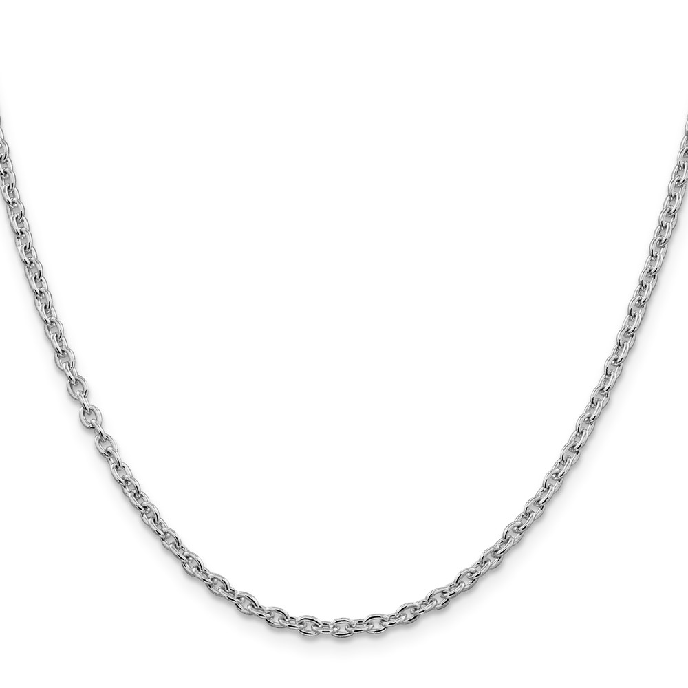 Sterling Silver Rhodium-plated 2.75mm Cable Chain (QCL080R-26)