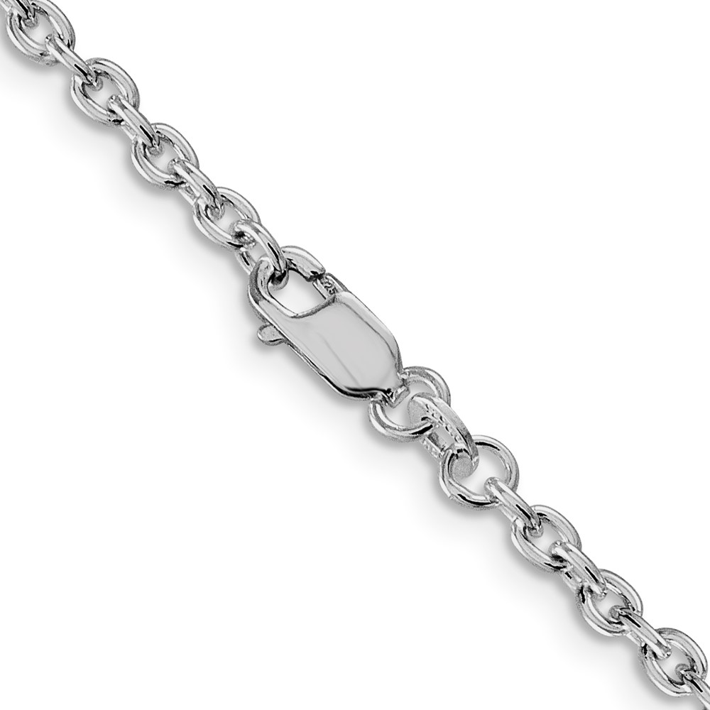 Sterling Silver Rhodium-plated 2.75mm Cable Chain (QCL080R-26)