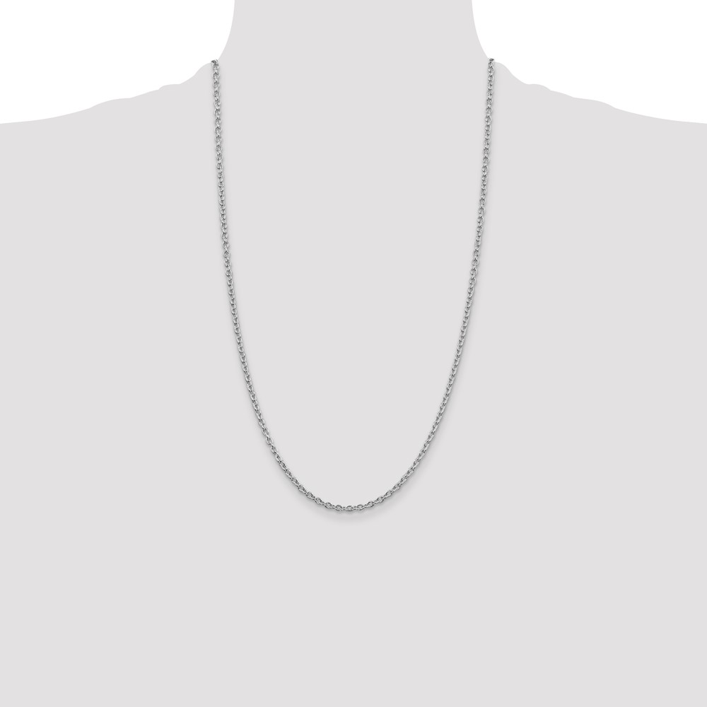 Sterling Silver Rhodium-plated 2.75mm Cable Chain (QCL080R-26)