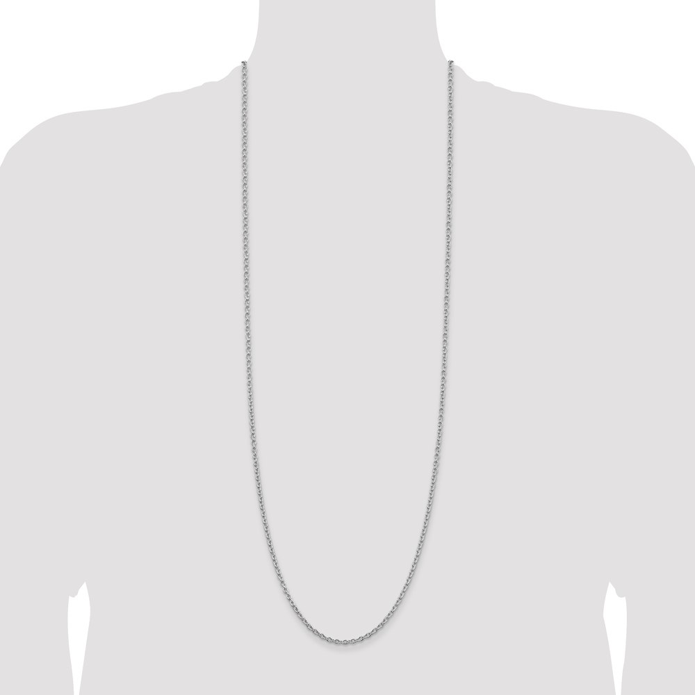 Sterling Silver Rhodium-plated 2.75mm Cable Chain (QCL080R-36)