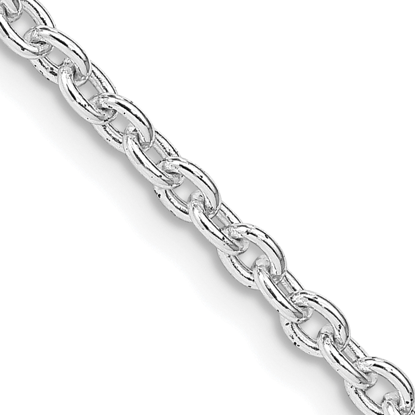 Sterling Silver Rhodium-plated 2.75mm Cable Chain (QCL080R-16)