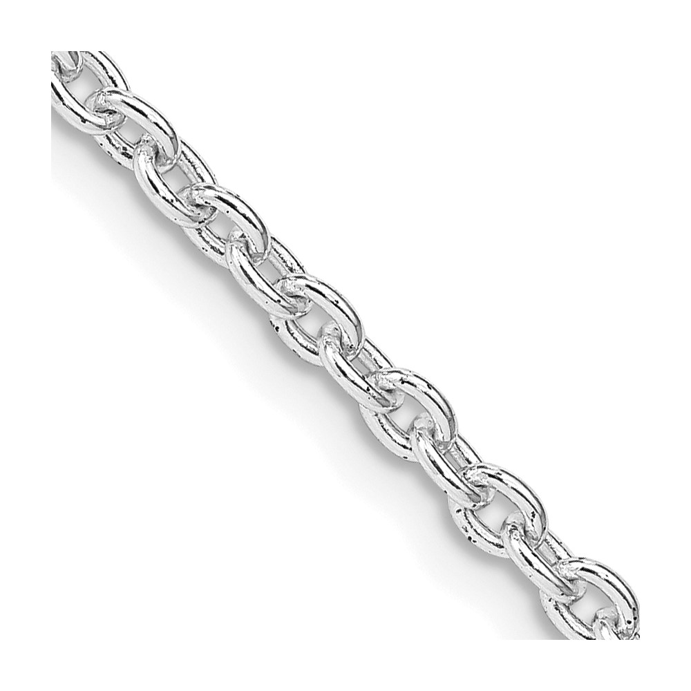 Sterling Silver Rhodium-plated 2.75mm Cable Chain (QCL080R-16)