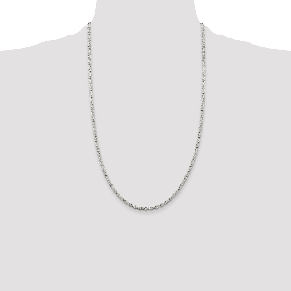 Sterling Silver 3.5mm Cable Chain (QCL100-26)